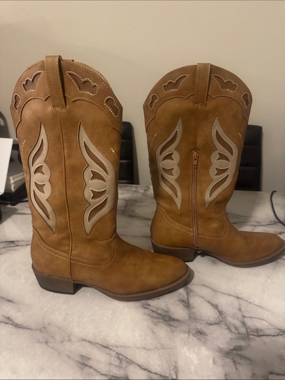 Women’s Brown Western Cowboy Boots Size 8 Made in Mexico